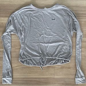 Light purple Under Armour cropped longsleeve active top (size small)